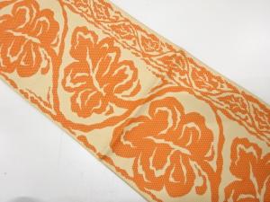 枝葉模様織り出し　名古屋帯